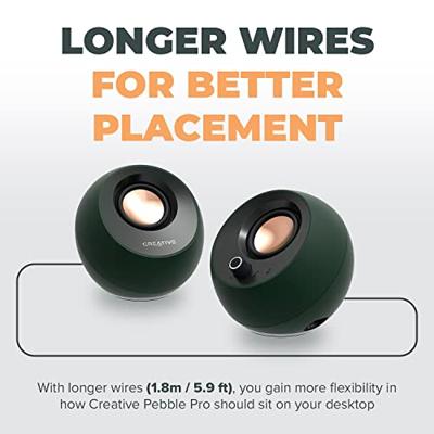 Creative Pebble Pro, 2.0 2.0 PC-luidsprekers Kabelgebonden, Bluetooth 30 W Zwart Creative Pebble Pro, 2.0 2.0 PC-luidsprekers Kabelgebonden, Bluetooth 30 W Zwart