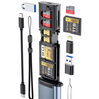 Rocketek Multifunctionele High-Speed Sd Kaartlezer Usb 3.1 Type-C Sd/Tf Kaart