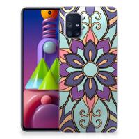 Samsung Galaxy M51 TPU Case Purple Flower - thumbnail