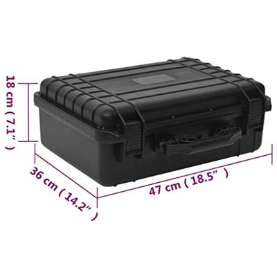 Flightcase draagbaar 47x36x18 cm PP zwart