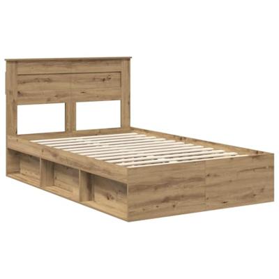 Bedframe Ambachtelijk eiken 135 x 190 cm Massief grenenhout
