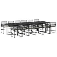 13-delige Tuinset met kussens poly rattan zwart - thumbnail