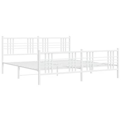 Bedframe met hoofd- en voeteneinde metaal wit 200x200 cm