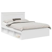 Bedframe met hoofdeinde Wit 140 x 190 cm Massief grenenhout - thumbnail