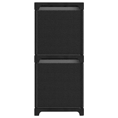 Kast met 6 vakken met boxen 103x30x72,5 cm stof zwart