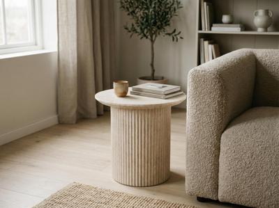 Ronde salontafel LARUSSO 50 cm travertijn