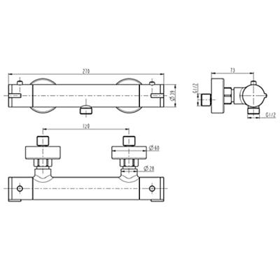 Thermostatische Douchekraan Schutte London Eco HOH 12 cm Mat Zwart Schütte