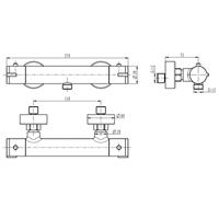 Thermostatische Douchekraan Schutte London Eco HOH 12 cm Mat Zwart Schütte - thumbnail