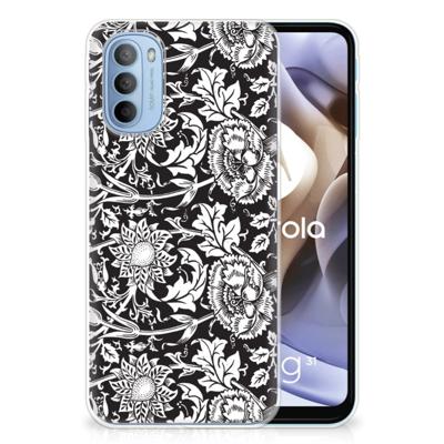 Motorola Moto G31 | G41 | TPU Case | Black Flowers