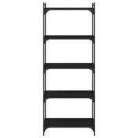 Boekenkast 5-laags 60x30x154 cm bewerkt hout zwart - thumbnail