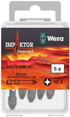 Wera 855/4 Impaktor DC Pozidriv Bit PZ3 x 50mm VE=5 - 05057662001