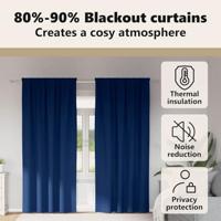 VidaXL Zwart-out gordijnen met ringen 2 pcs donkerblauw 245 x 140 cm - thumbnail