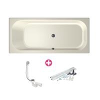 Xenz Aruba Ligbad - 180x80x48 - afvoer Midden - acryl - pergamon 6891-02 - thumbnail