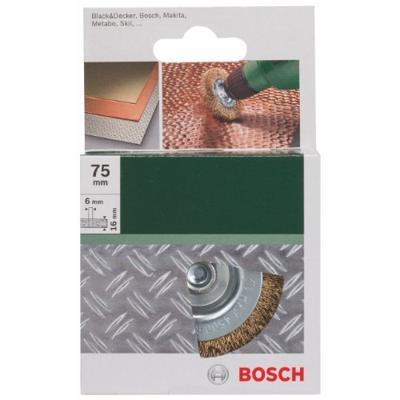 Bosch Accessories Schijfborstels voor boormachines - gegolfde draad, met messing coating, 75 mm D = 75 mm, breedte = 16 mm Schacht-Ø 6 mm 2609256519 1 stuk(s)