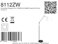 Steinhauer Vloerlamp prestige chic 8112zw zwart kap chintz wit - thumbnail