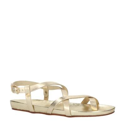 Fred de la Bretoniere leren sandalen goud Fred de la Bretoniere leren sandalen goud