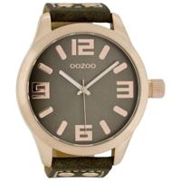 OOZOO C1108 Horloge Timepieces staal-leder rosekleurig-taupe 51 mm - thumbnail