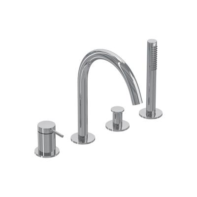 Badrandcombinatie IVY Bond 4-gats Mengkraan Met Uittrekbare Handdouche Draaibare Uitloop Chroom IVY