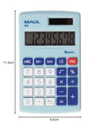 Maul M 8 Zakrekenmachine Lichtblauw Aantal displayposities: 8 werkt op batterijen, werkt op zonne-energie - thumbnail