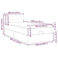 ottomaanse bed met matras 100x200cm kunstleer cappuccinokleurig - thumbnail