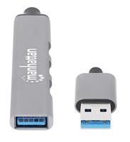 Manhattan 168427 USB 3.2 Gen 1-hub 4 poorten Grijs - thumbnail