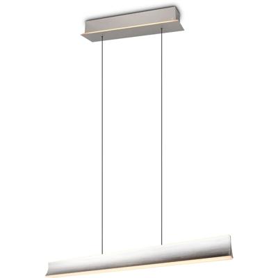 LED Hanglamp - Cinque Cimolto - 1 Lichtpunt van 41 Watt - Dimbaar - Aanpasbare Lichtkleur - Hoogteverstelling Zonder Contragewicht - Mat Nikkel - Metaal
