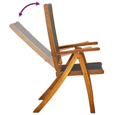 Tuinstoelen inklapbaar 4 st massief acaciahout en textileen