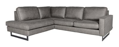 LABEL51 Hoekbank Arezzo - Grijs - Microfiber - Ottomane + 2,5-Zits LABEL51 Hoekbank Arezzo - Grijs - Microfiber - Ottomane + 2,5-Zits