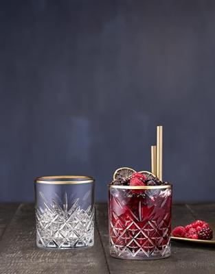 Pasabahce Tumbler met gouden rand Timeless 35.5 cl - Transparant Goud - Luxe drinkglas voor stijlvolle gelegenheden Pasabahce Tumbler met gouden rand Timeless 35.5 cl - Transparant Goud - Luxe drinkglas voor stijlvolle gelegenheden