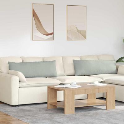 Sofa Kussens 2 pcs Lichtgrijs 120 x 40 cm Katoen Stof Sofa Kussens 2 pcs Lichtgrijs 120 x 40 cm Katoen Stof