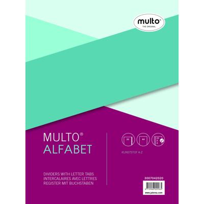 Tabbladen Multo A4 23-gaats 20-delig A-Z grijs | 10 stuks
