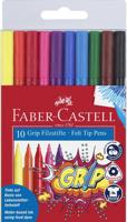 Faber Castell Viltstiften GRIP Colour - etui 10 stuks - thumbnail