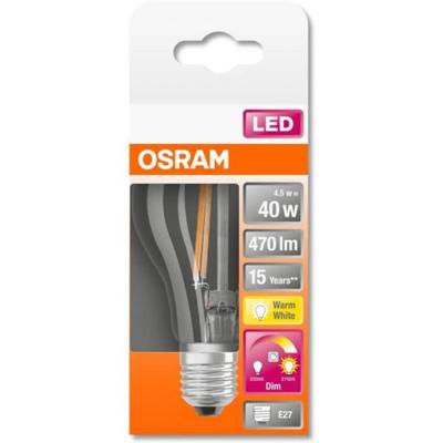 OSRAM HOMELIGHTING 4058075435568 LED-lamp Energielabel E (A - G) E27 Peer 4 W = 40 W Warmwit 1 stuk(s) OSRAM HOMELIGHTING 4058075435568 LED-lamp Energielabel E (A - G) E27 Peer 4 W = 40 W Warmwit 1 stuk(s)