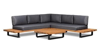 Garden Interiors Hoek Loungeset - Basten - Acacia - Antraciet - Garden Interiors