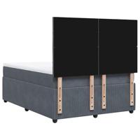 Boxspring met matras fluweel donkergrijs 160x200 cm - thumbnail