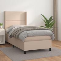 Boxspring met matras kunstleer cappuccinokleurig 90x190 cm - thumbnail