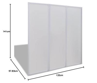 VidaXL Badscherm 3 panelen vouwbaar 141 x 132 cm