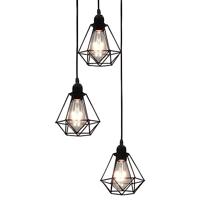 VidaXL Plafondlamp met diamantvorm 3xe27 zwart - thumbnail