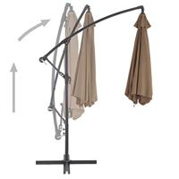 VidaXL Zweefparasol met aluminium paal 300 cm taupe - thumbnail