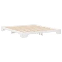 Bedframe met opslag Wit 200 x 210 cm Hout - thumbnail
