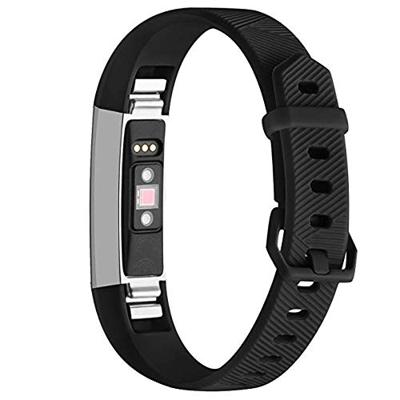 By Qubix - Compatible met Fitbit Alta HR siliconen bandje met gesp - Maat: Large - Zwart - Compatible fitbit bandje
