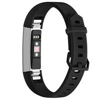 By Qubix - Compatible met Fitbit Alta HR siliconen bandje met gesp - Maat: Large - Zwart - Compatible fitbit bandje - thumbnail
