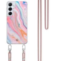 Samsung Galaxy A15 hoesje met rosegoud koord - Pink glam - thumbnail