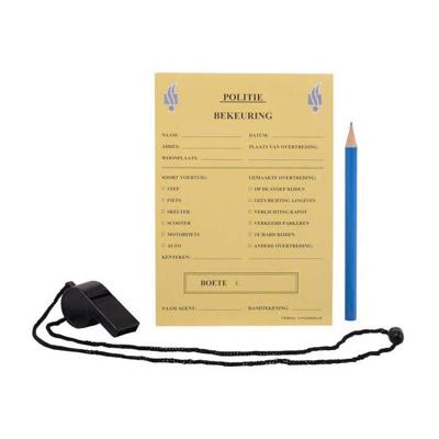 Johntoy Politie bonnenboekje met potlood/fluit Johntoy Politie bonnenboekje met potlood/fluit
