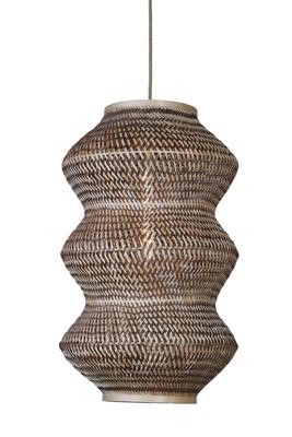 GOOD&MOJO Hanglamp 'Barbados' Bamboe, 3-lamps, kleur Naturel/Bruin