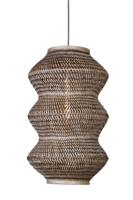 GOOD&MOJO Hanglamp 'Barbados' Bamboe, 3-lamps, kleur Naturel/Bruin - thumbnail