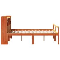 Bed met boekenkast zonder matras grenenhout wasbruin 140x190 cm - thumbnail