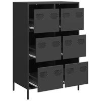 Hoge kast 68x39x101,5 cm staal zwart - thumbnail
