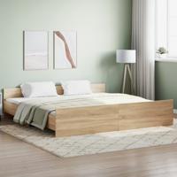 Bedframe met hoofd- en voeteneinde sonoma eikenkleur 180x200 cm - thumbnail