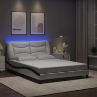 Bedframe met LED zonder matras "Hvar" wit en zwart 120x200 cm - thumbnail